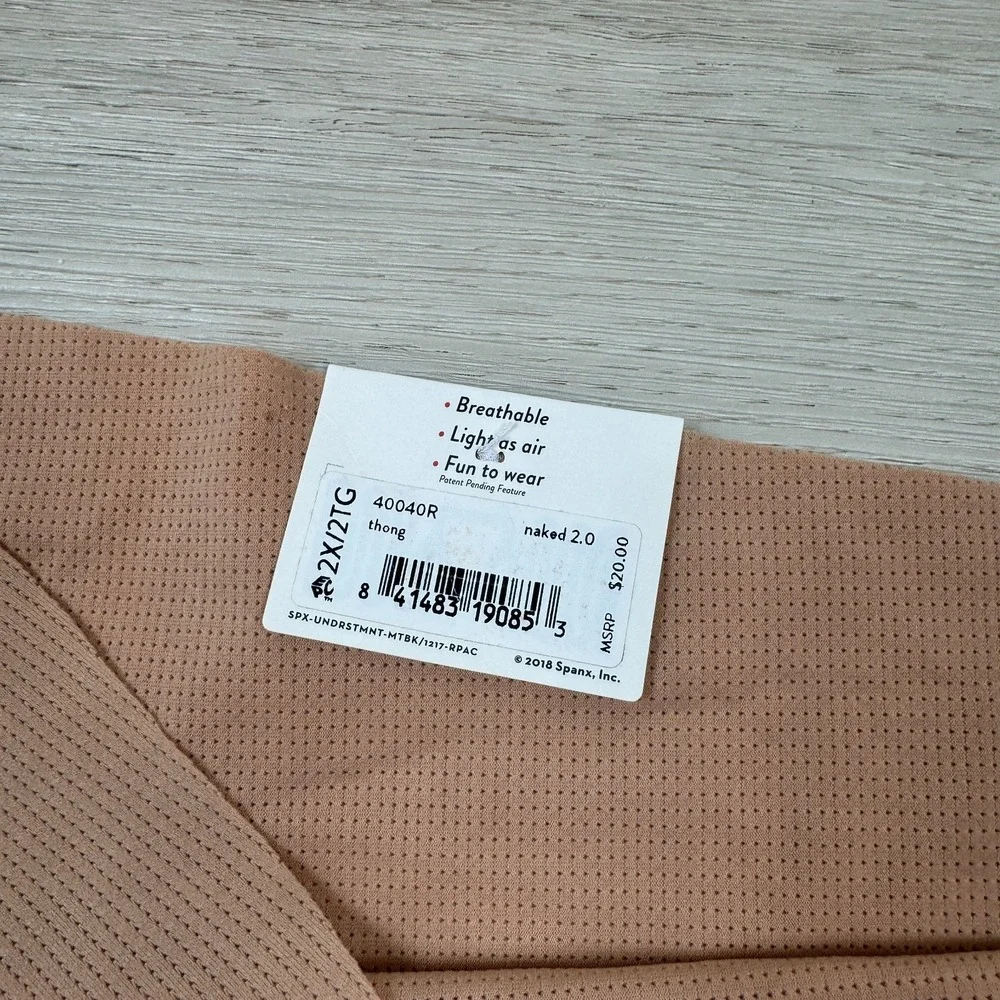 Spanx Understatements Perforated Thong Size 2X Nude Naked 2.0‎ 40040R